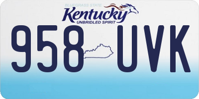 KY license plate 958UVK