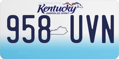 KY license plate 958UVN