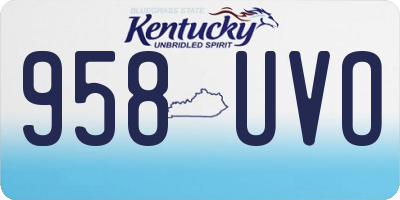 KY license plate 958UVO