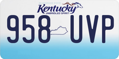 KY license plate 958UVP