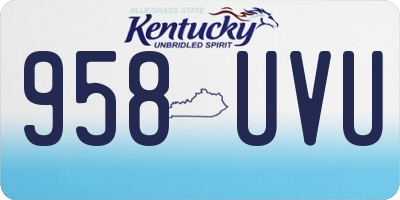KY license plate 958UVU