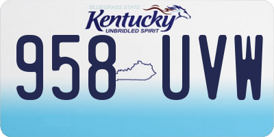 KY license plate 958UVW