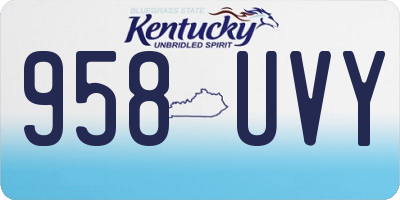 KY license plate 958UVY
