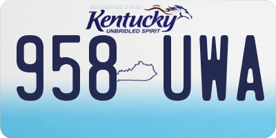 KY license plate 958UWA