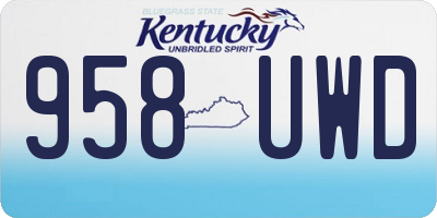 KY license plate 958UWD