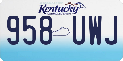 KY license plate 958UWJ