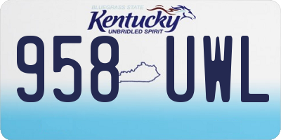 KY license plate 958UWL