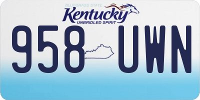 KY license plate 958UWN