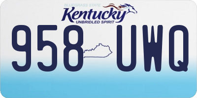 KY license plate 958UWQ