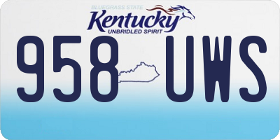 KY license plate 958UWS