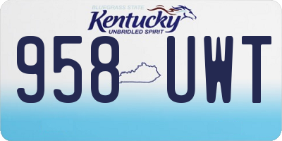 KY license plate 958UWT