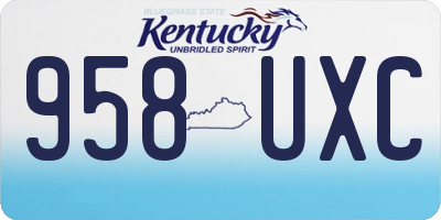 KY license plate 958UXC