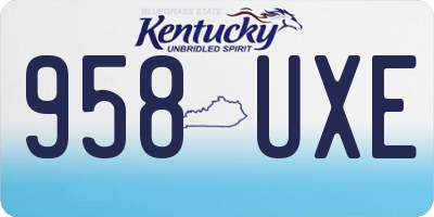 KY license plate 958UXE
