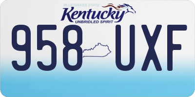 KY license plate 958UXF