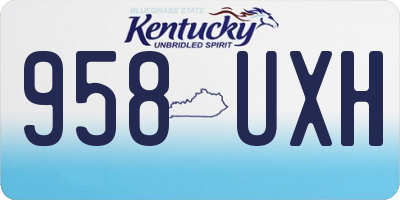 KY license plate 958UXH