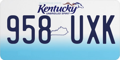 KY license plate 958UXK