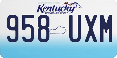 KY license plate 958UXM