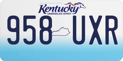 KY license plate 958UXR