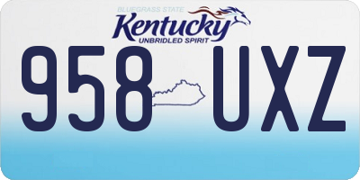 KY license plate 958UXZ