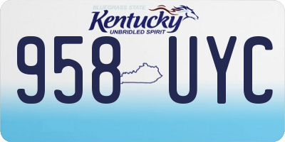 KY license plate 958UYC