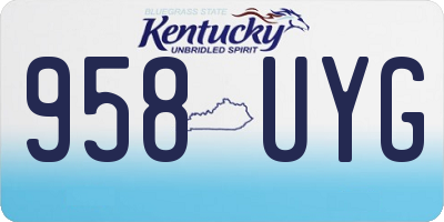 KY license plate 958UYG
