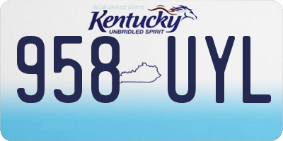 KY license plate 958UYL
