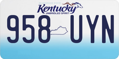 KY license plate 958UYN
