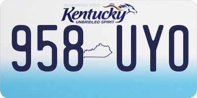 KY license plate 958UYO
