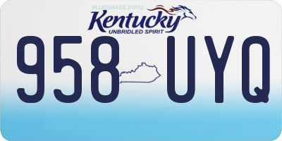 KY license plate 958UYQ