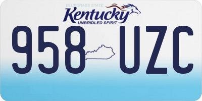 KY license plate 958UZC