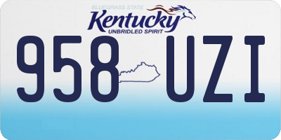 KY license plate 958UZI