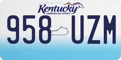 KY license plate 958UZM