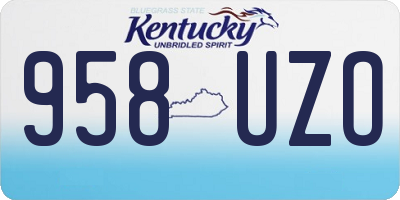 KY license plate 958UZO