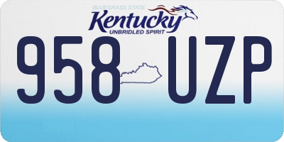 KY license plate 958UZP