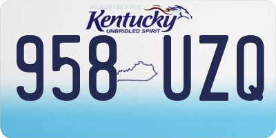 KY license plate 958UZQ