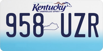 KY license plate 958UZR