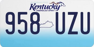 KY license plate 958UZU