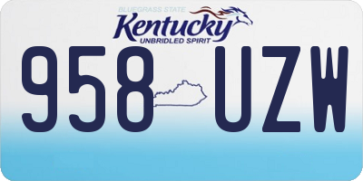 KY license plate 958UZW