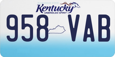 KY license plate 958VAB