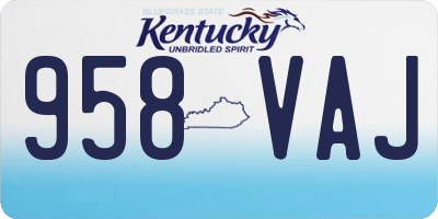 KY license plate 958VAJ
