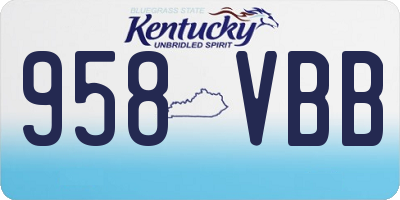 KY license plate 958VBB