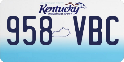 KY license plate 958VBC