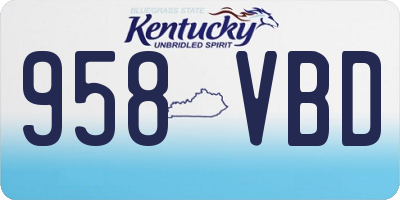 KY license plate 958VBD