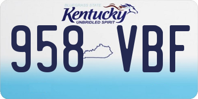 KY license plate 958VBF
