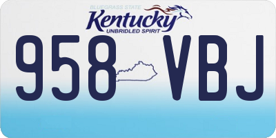 KY license plate 958VBJ