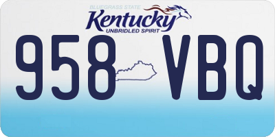 KY license plate 958VBQ