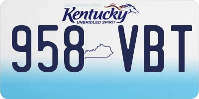 KY license plate 958VBT