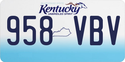 KY license plate 958VBV
