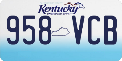KY license plate 958VCB