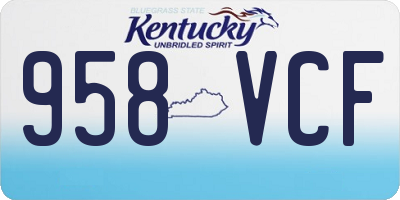 KY license plate 958VCF